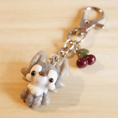 Clay Wolf Keychain