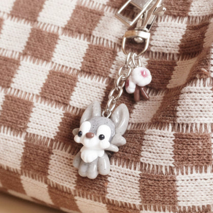 Clay Wolf Keychain
