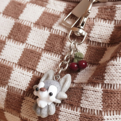 Clay Wolf Keychain