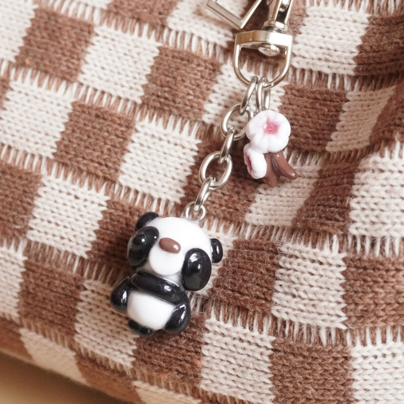 Clay Panda Keychain