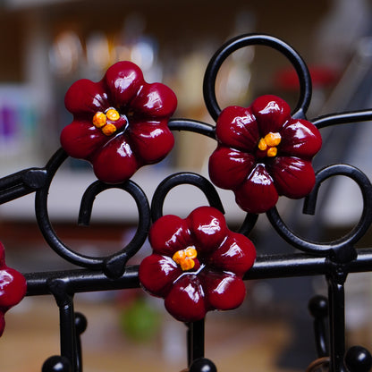 Clay Hibiscus Flower Magnet