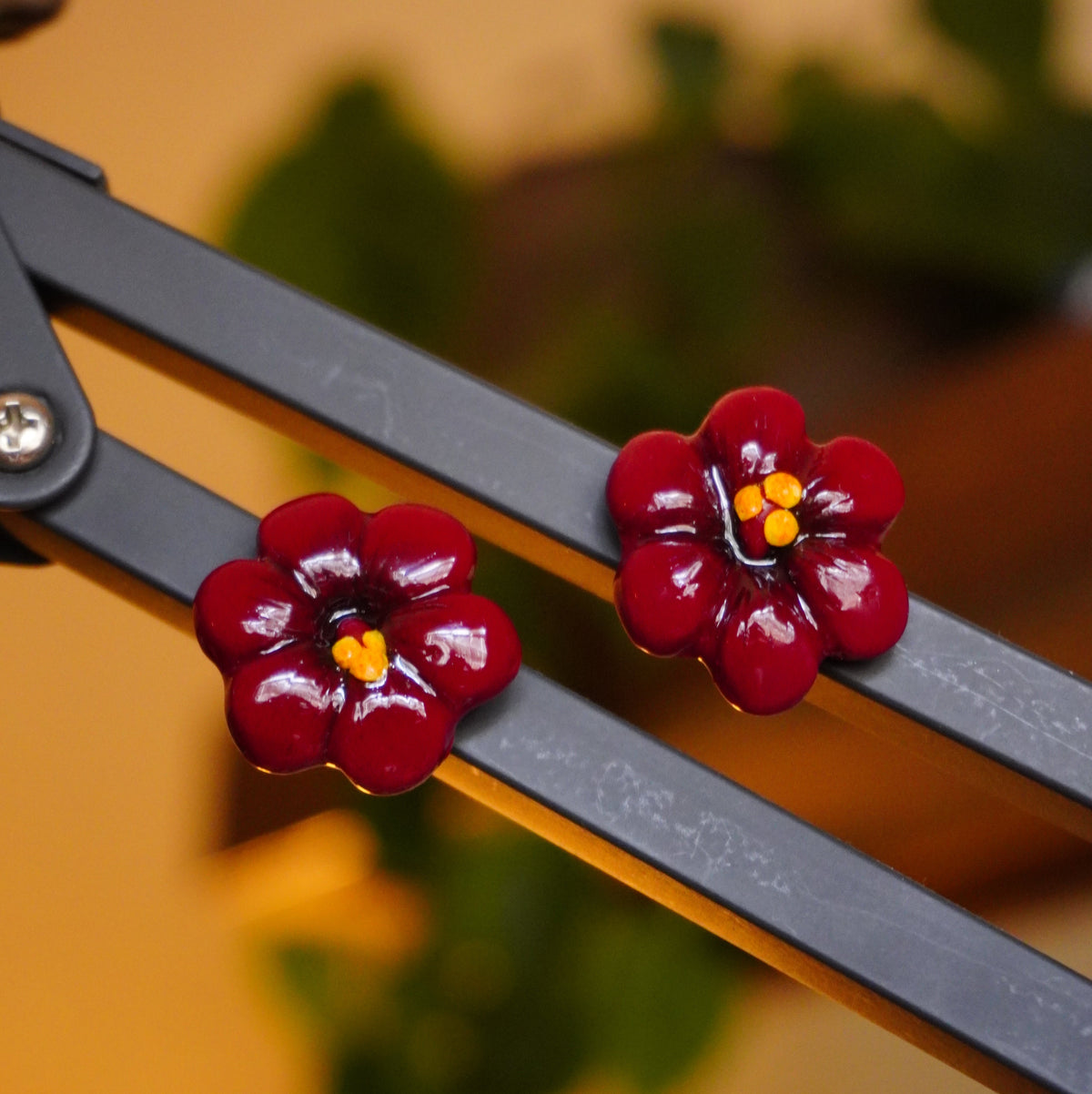 Clay Hibiscus Flower Magnet