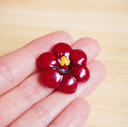 Clay Hibiscus Flower Magnet